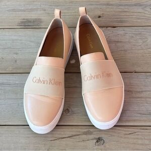 Calvin Klein Women's Tan Slip-On Sneakers